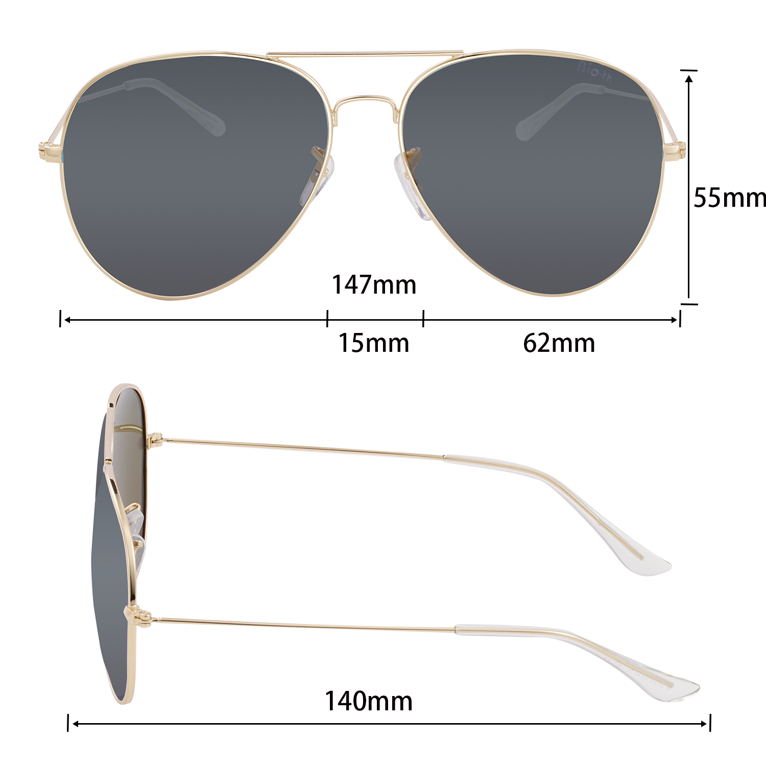 Polarized Aviator Sunglasses UV Protection Metal Mirror Frame