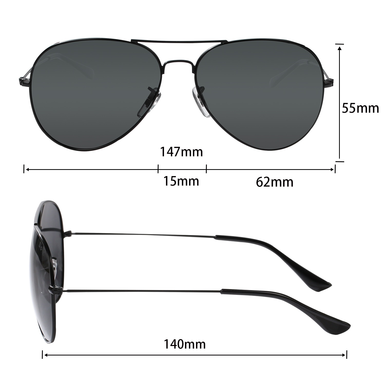 Polarized Aviator Sunglasses for Women Men UV Protection Metal Mirror Frame