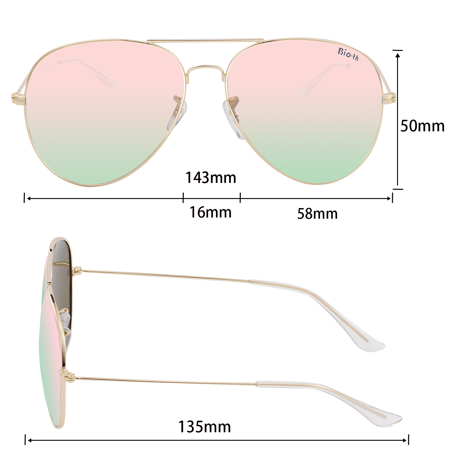 Polarized Aviator Sunglasses for Women Men UV Protection Metal Mirror Frame