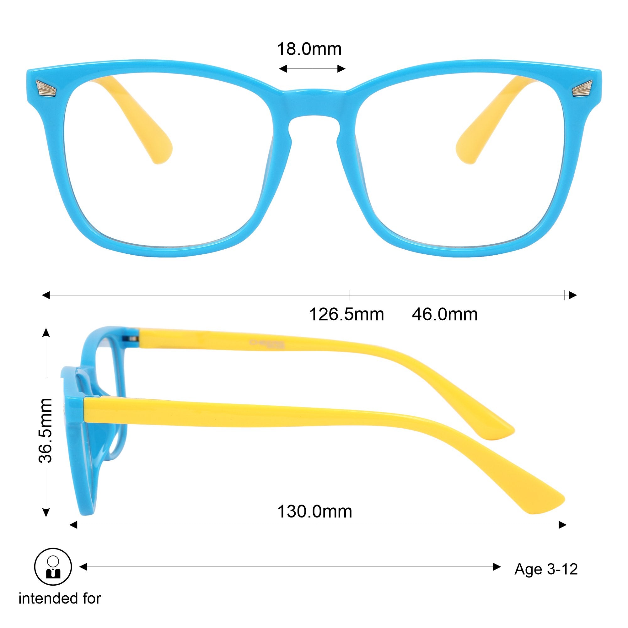 Dravenor Colorful Blue Light Blocking Glasses for Kids with UV400 Protection (Ages 8-10)