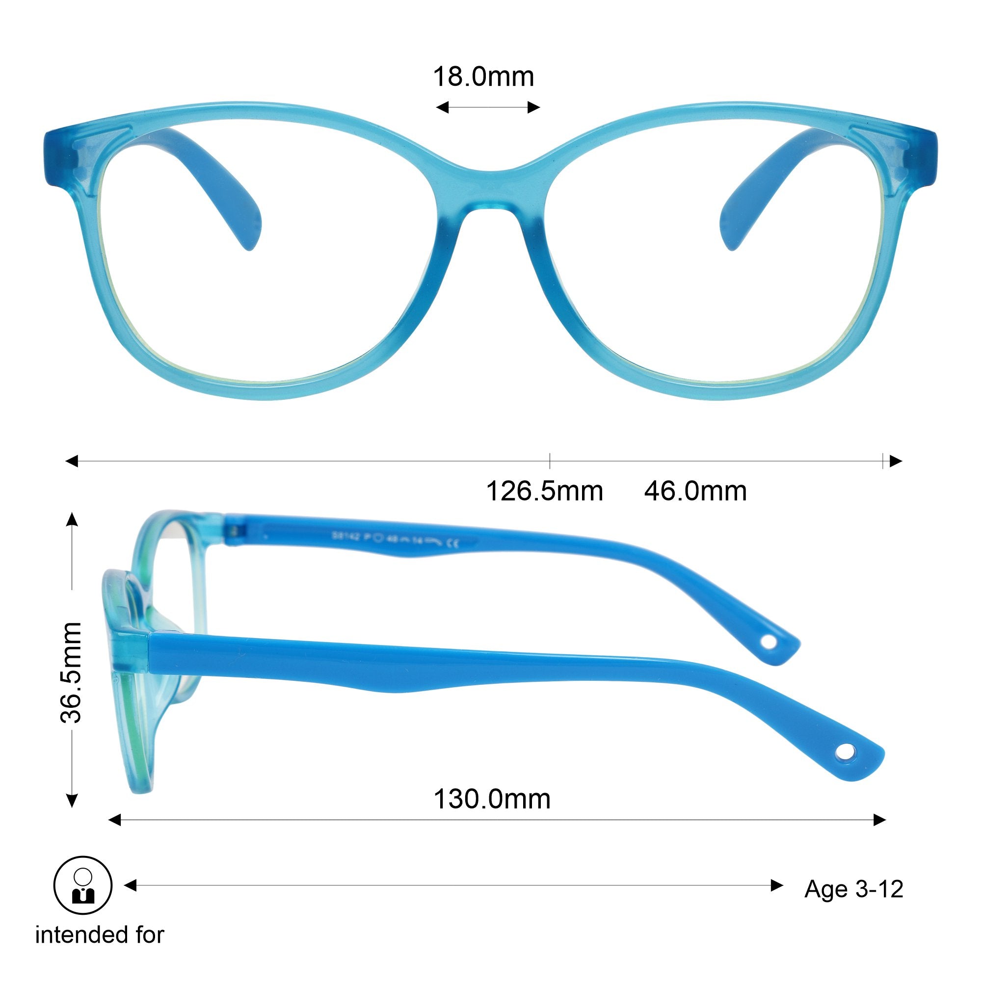 Dravenor Colorful Blue Light Blocking Glasses for Kids with UV400 Protection (Ages 8-10)