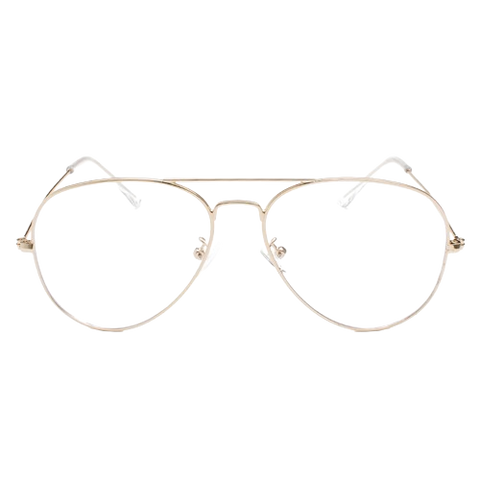 Aviator Anti-Blue Light Ringlet Flat Mirror Metal Frame Eyeglasses image