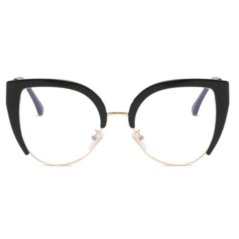 Venture into Retro Glamour with Cat-eye Half-frame Light-blocking Brewer Lenses image