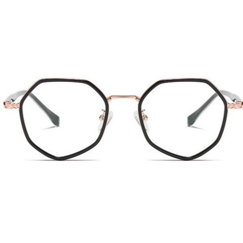 Luxury Pattern Skitt Metal Frame Leg Flat Mirror Anti-blue Light Eyeglasses image