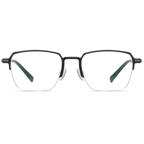 New Gorgeous Half-Frame Plain Mirror Gobble Glasses Made of Aluminum and Magnesium Ultra-Lightweight Pure Titanium image