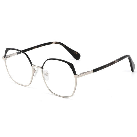 Stylish Geometric Metal Frame Blue Light Blocking Eyeglasses for Office Use image