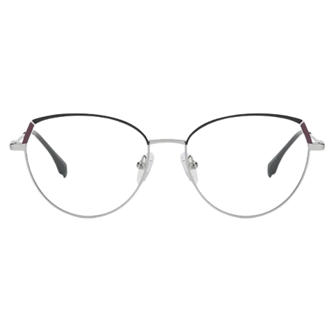 Modern Dinky Frames with Iron Slingshot Legs, Dual Colors, Anti-Blue Light Cat-Eye Flat Mirror Glasses image