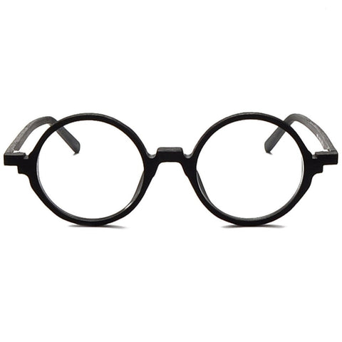 Milo Retro Round Frame Trendy Wood Grain Anti-Blue Light Eyeglasses with UV400 Protection image