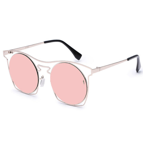 Travel in Style with Classic Round Framed Reed Driving Sunglasses Casual Retro Metal Look image