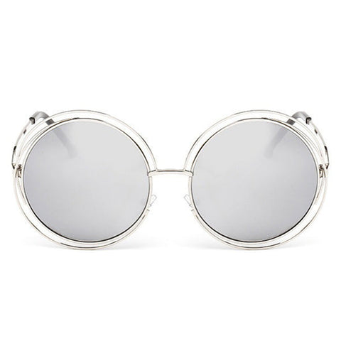 Trendy Wild Fox Large Frame Flat Mirrors Round Frame Real Film Zane Sunglasses image