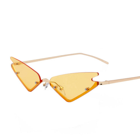 Paque Triangle Frame Rimless Cat Eye Sunglasses with UV400 Protection image