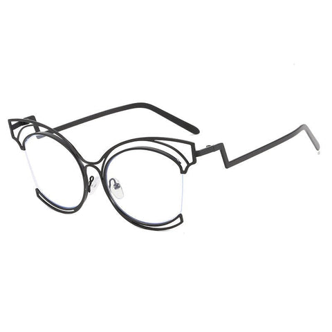 Amjo Trendy Folding Curved Cat Eye Large Frame Eyeglasses with UV400 Protection image