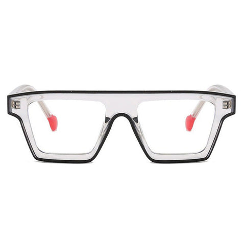 Fashionable Plan Square Frame Ferrule Flat Mirror Anti-blue Light Gizze Eyeglasses image